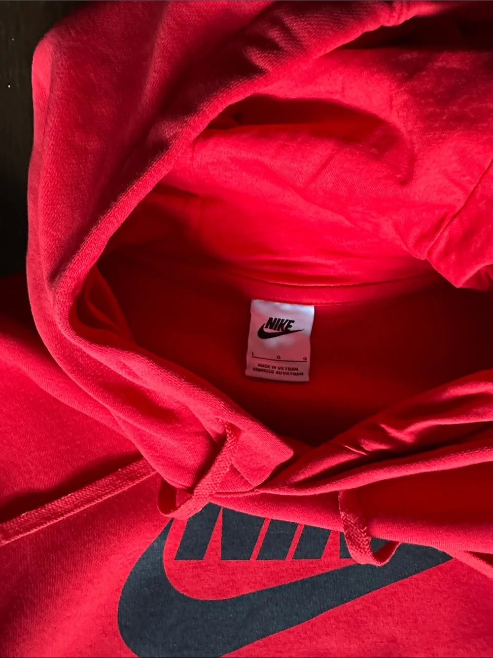 Nike Red Crewneck Hoodie with Black Nike Air Logo